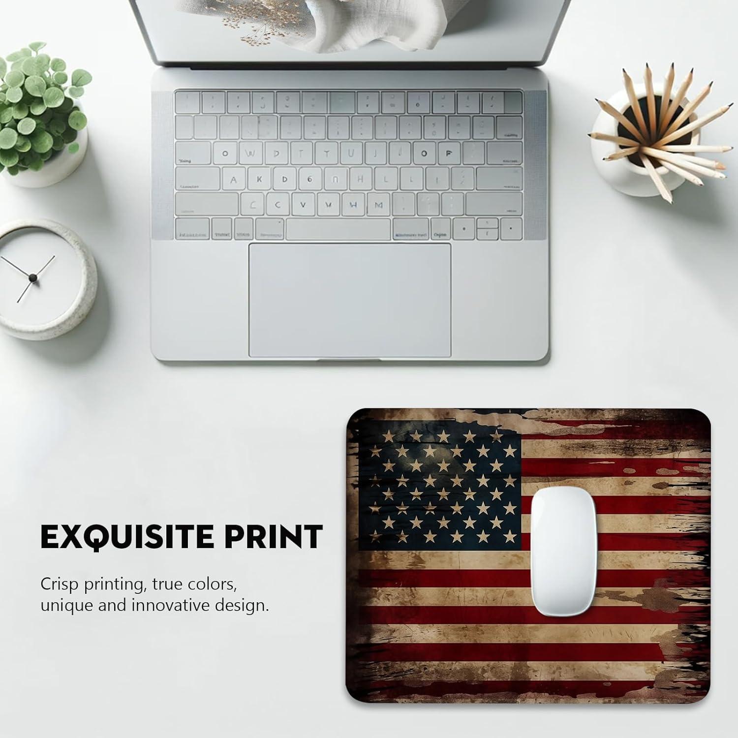 Alfombrilla de Ratón Eiszuso Vintage Bandera Americana 25.9x21.1cm