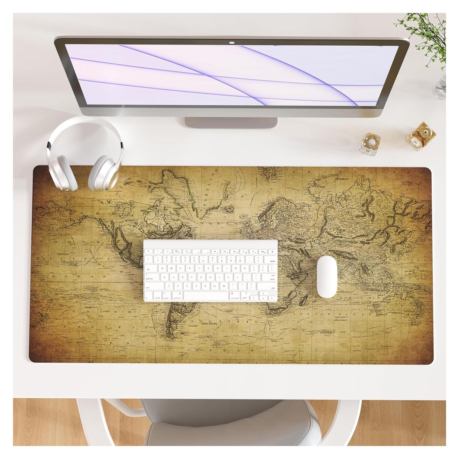 Almohadilla de Escritorio QiyI 80x40 cm Cuero PU Mapa 1814