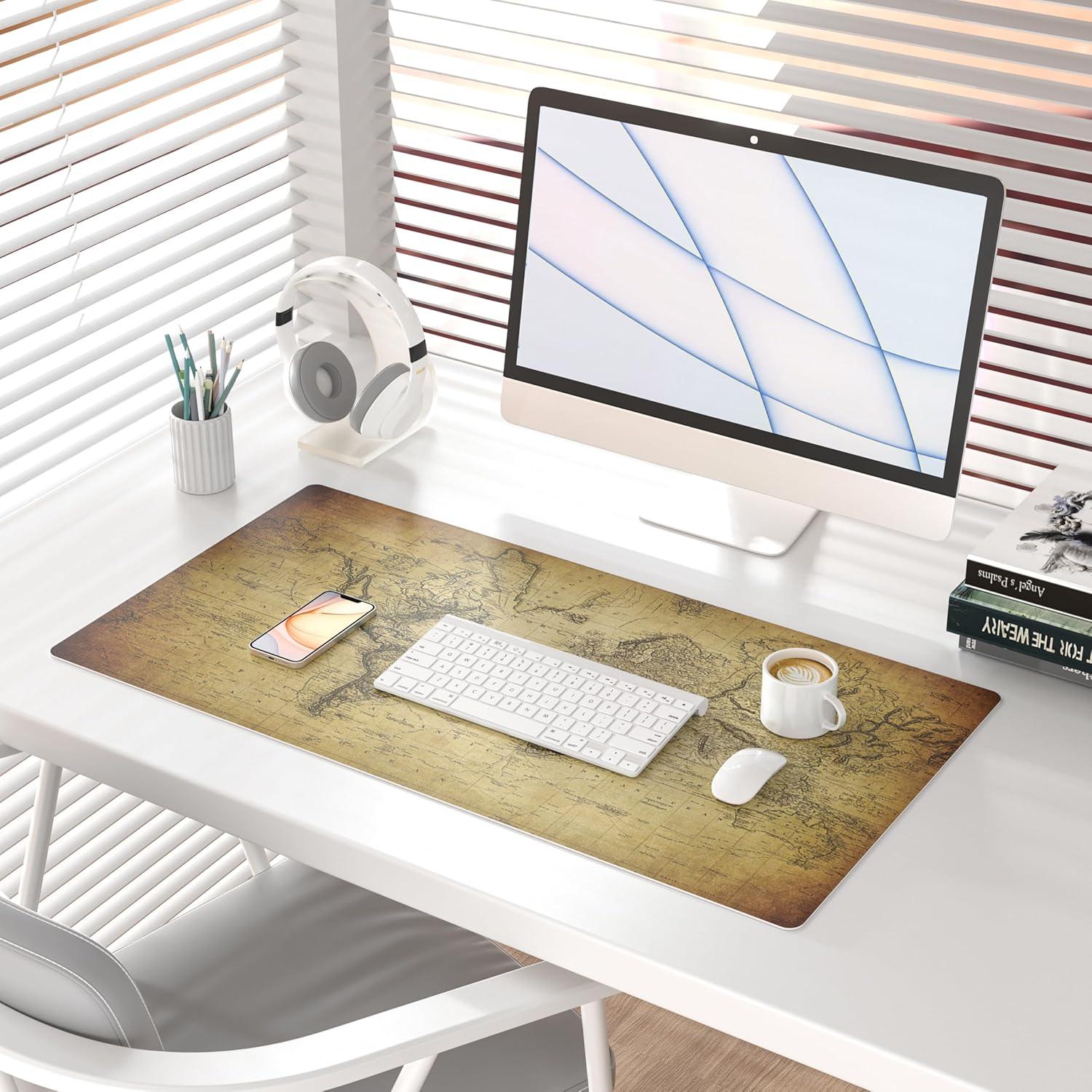 Almohadilla de Escritorio QiyI 80x40 cm Cuero PU Mapa 1814