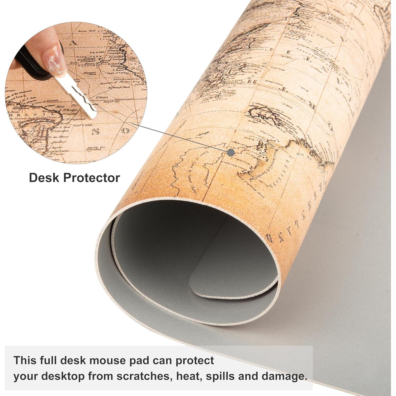 Almohadilla de Escritorio QiyI 80x40 cm Cuero PU Mapa 1814