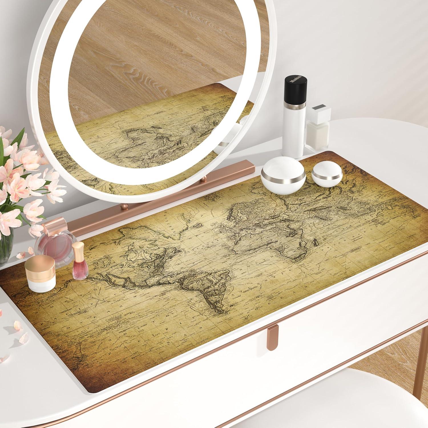 Almohadilla de Escritorio QiyI 80x40 cm Cuero PU Mapa 1814