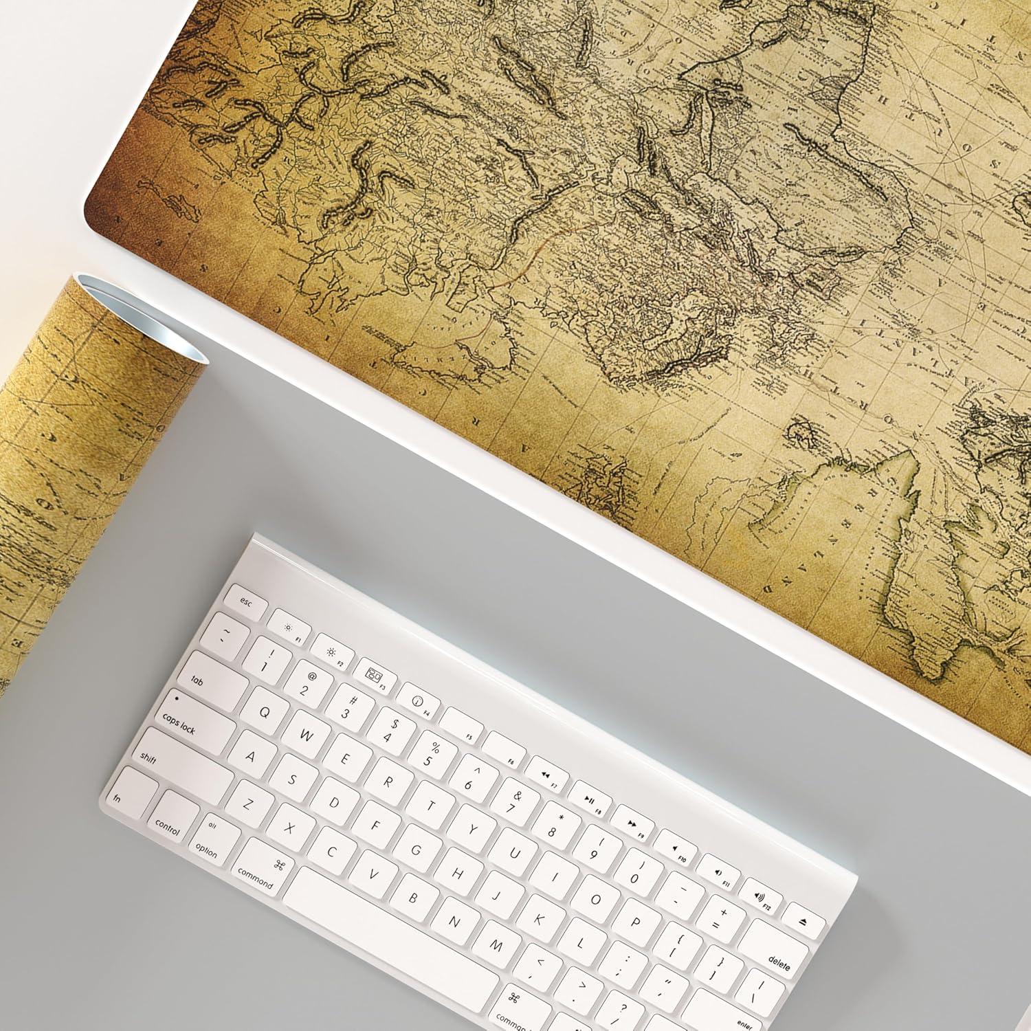 Almohadilla de Escritorio QiyI 80x40 cm Cuero PU Mapa 1814