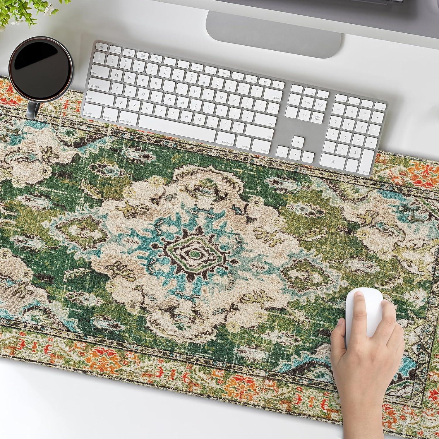 Alfombrilla de Ratón Aportt Vintage XL Verde 80x30 cm Antideslizante