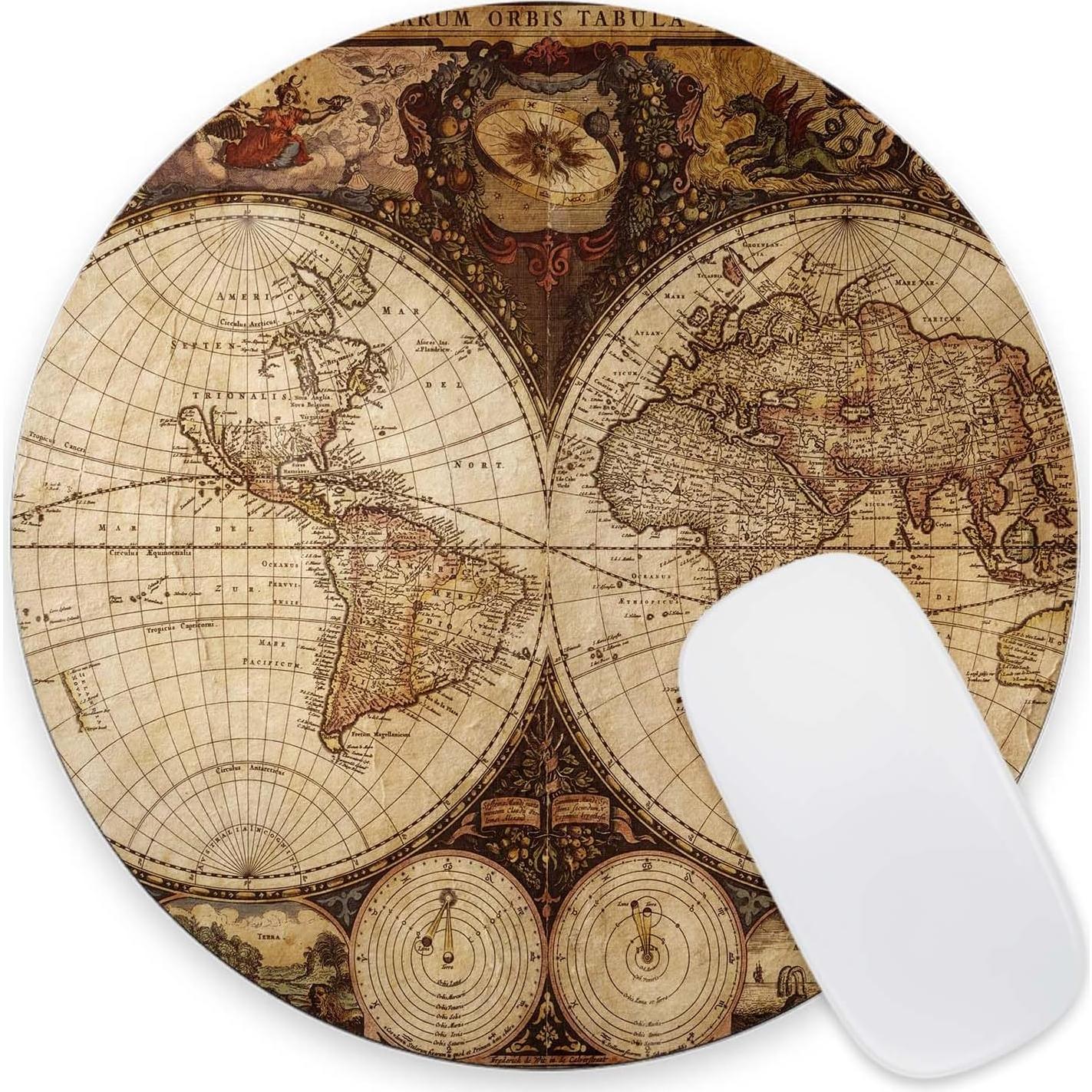 Alfombrilla de Ratón Nphuriy Mapa Mundial Vintage 200x200mm