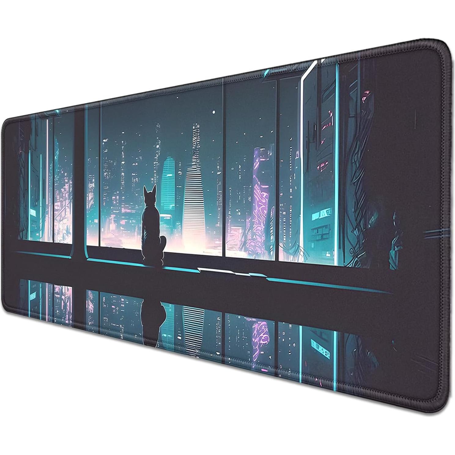 Alfombrilla de Ratón Grande LZVCTMO Gato Negro 69.85x29.97 cm