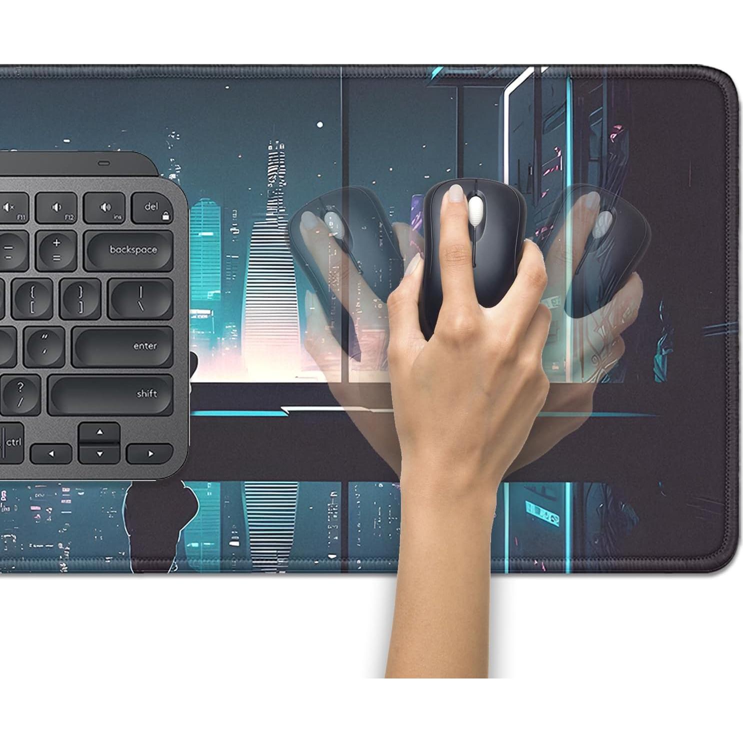 Alfombrilla de Ratón Grande LZVCTMO Gato Negro 69.85x29.97 cm