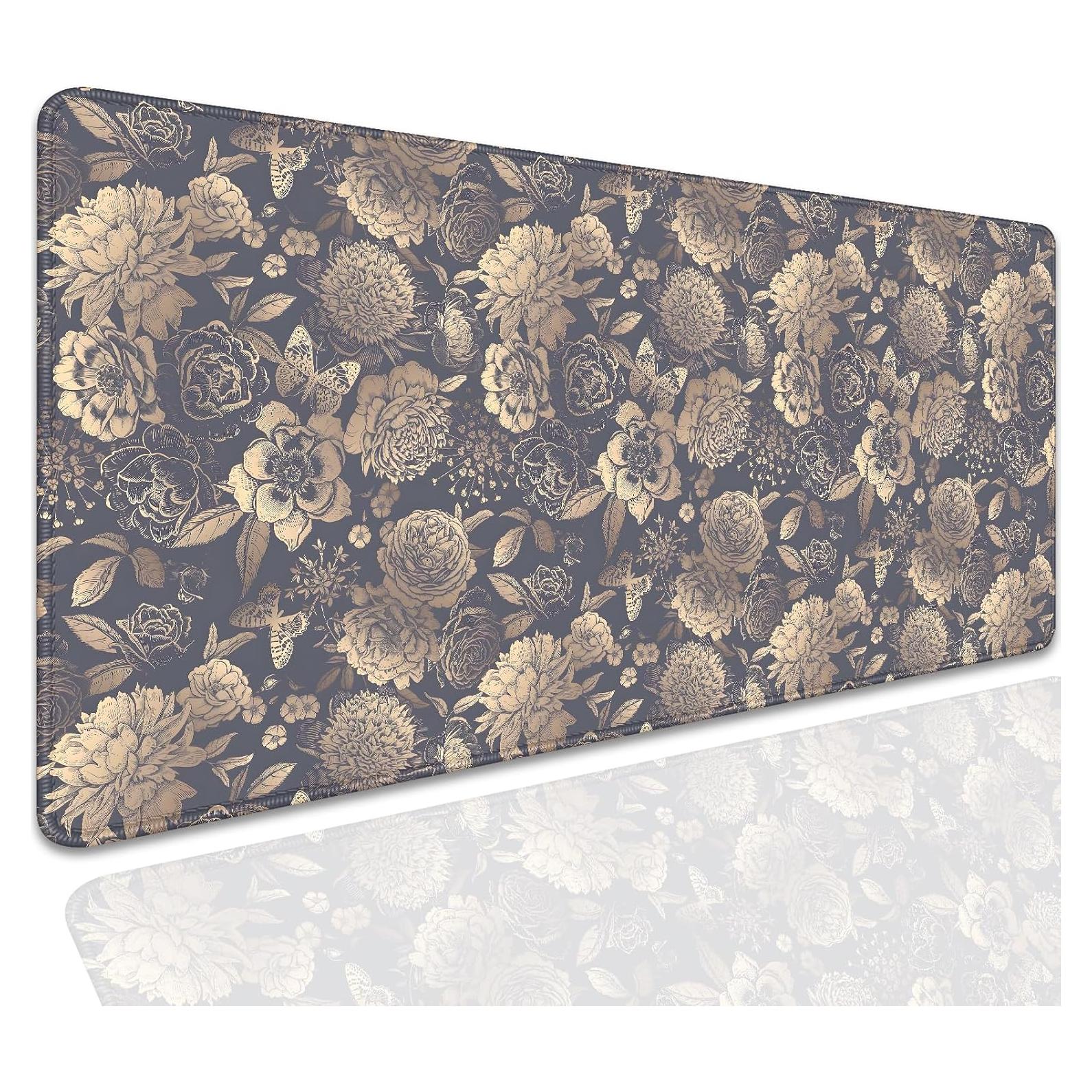 Alfombrilla de escritorio MZSVDVD floral vintage 70x30cm