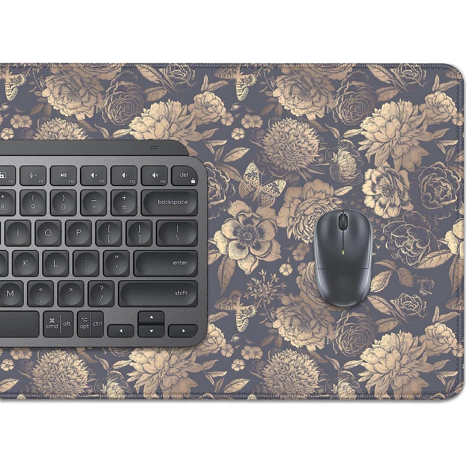 Alfombrilla de escritorio MZSVDVD floral vintage 70x30cm