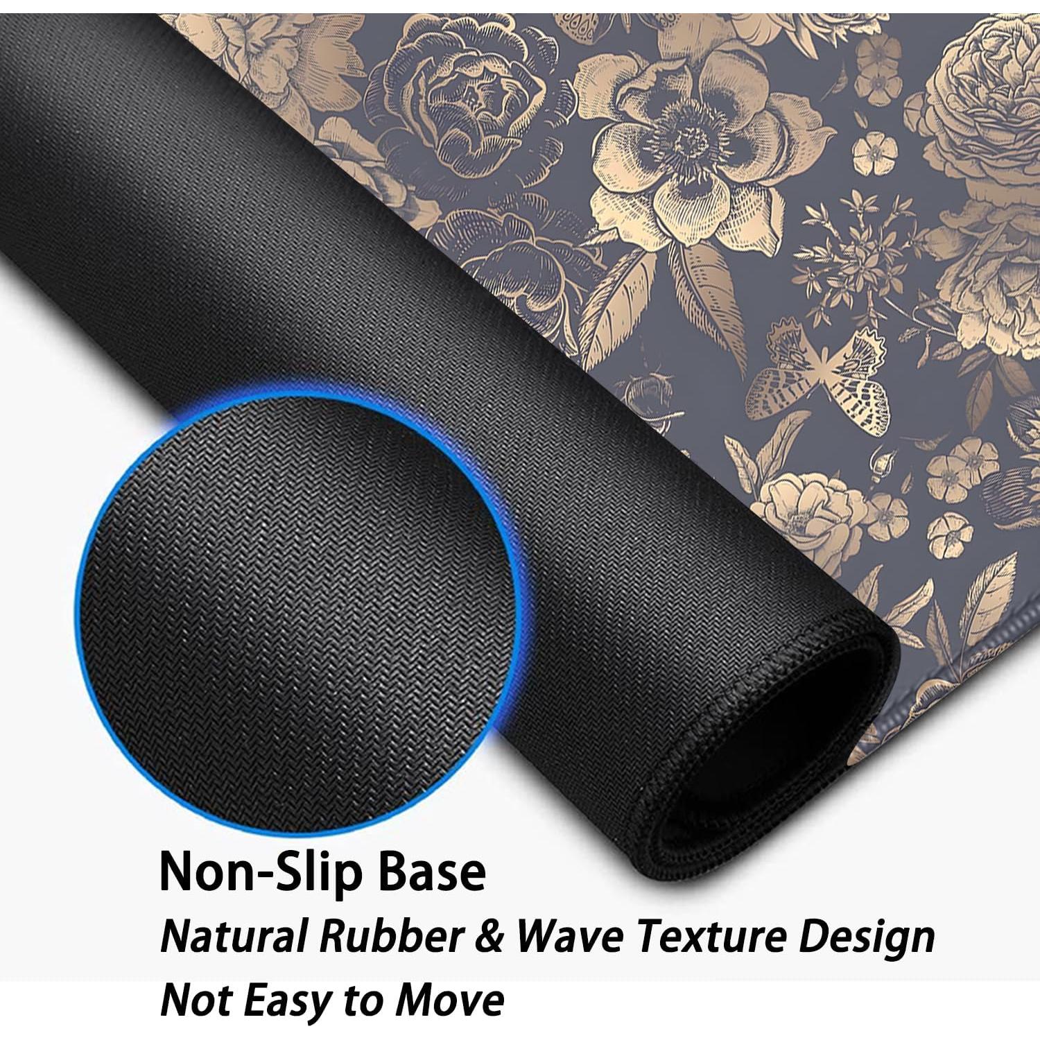 Alfombrilla de escritorio MZSVDVD floral vintage 70x30cm