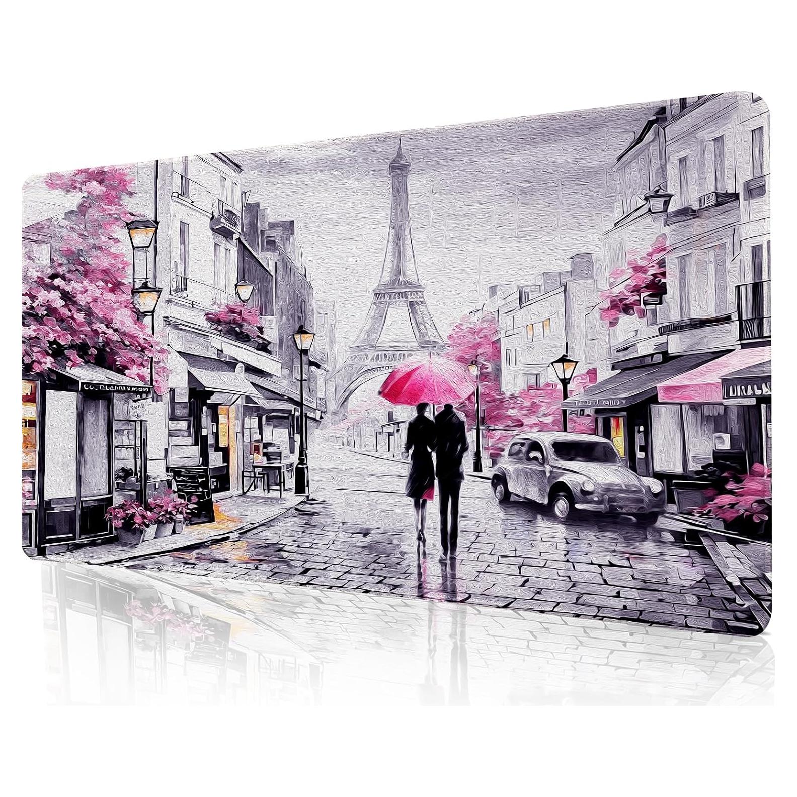 Almohadilla de Escritorio Lokigo Torre Eiffel Rosa 80x40 cm