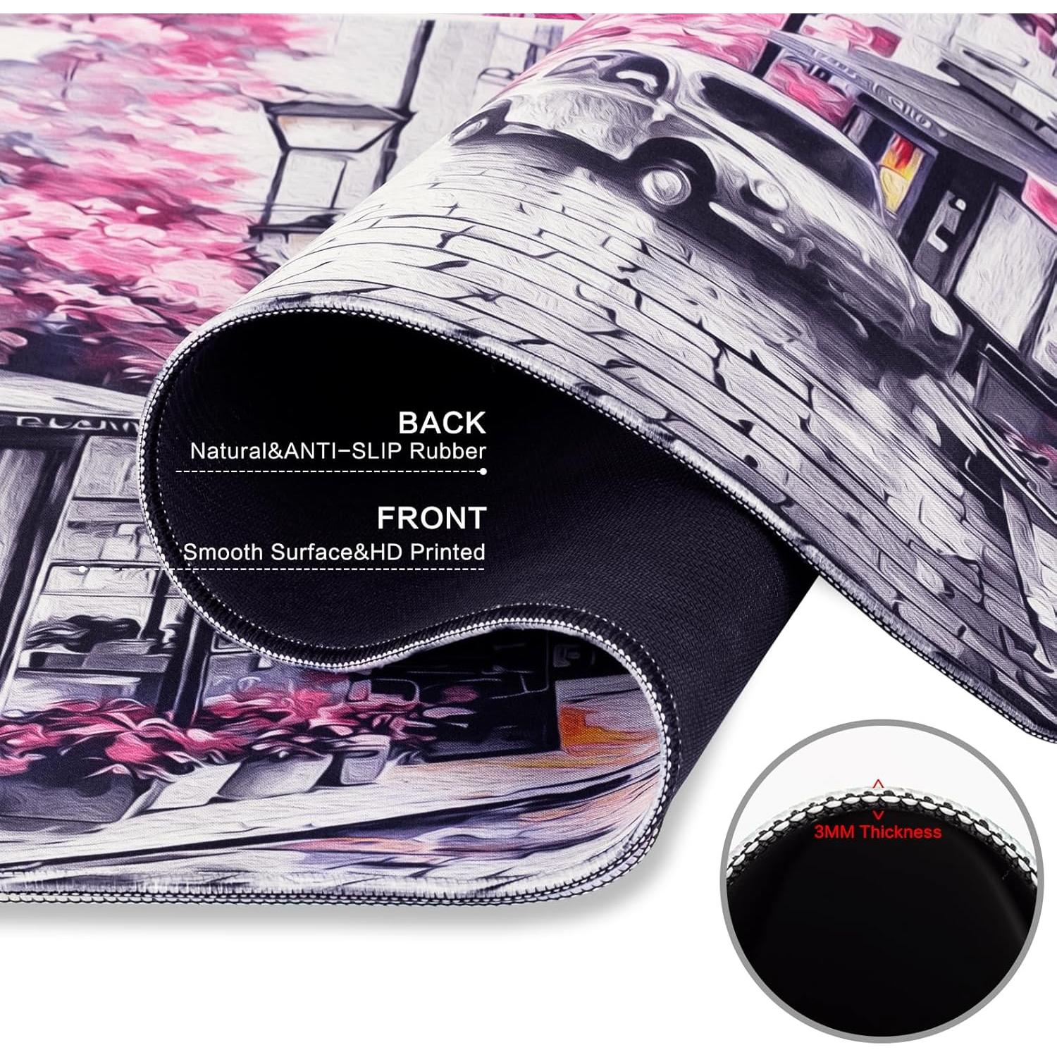 Almohadilla de Escritorio Lokigo Torre Eiffel Rosa 80x40 cm