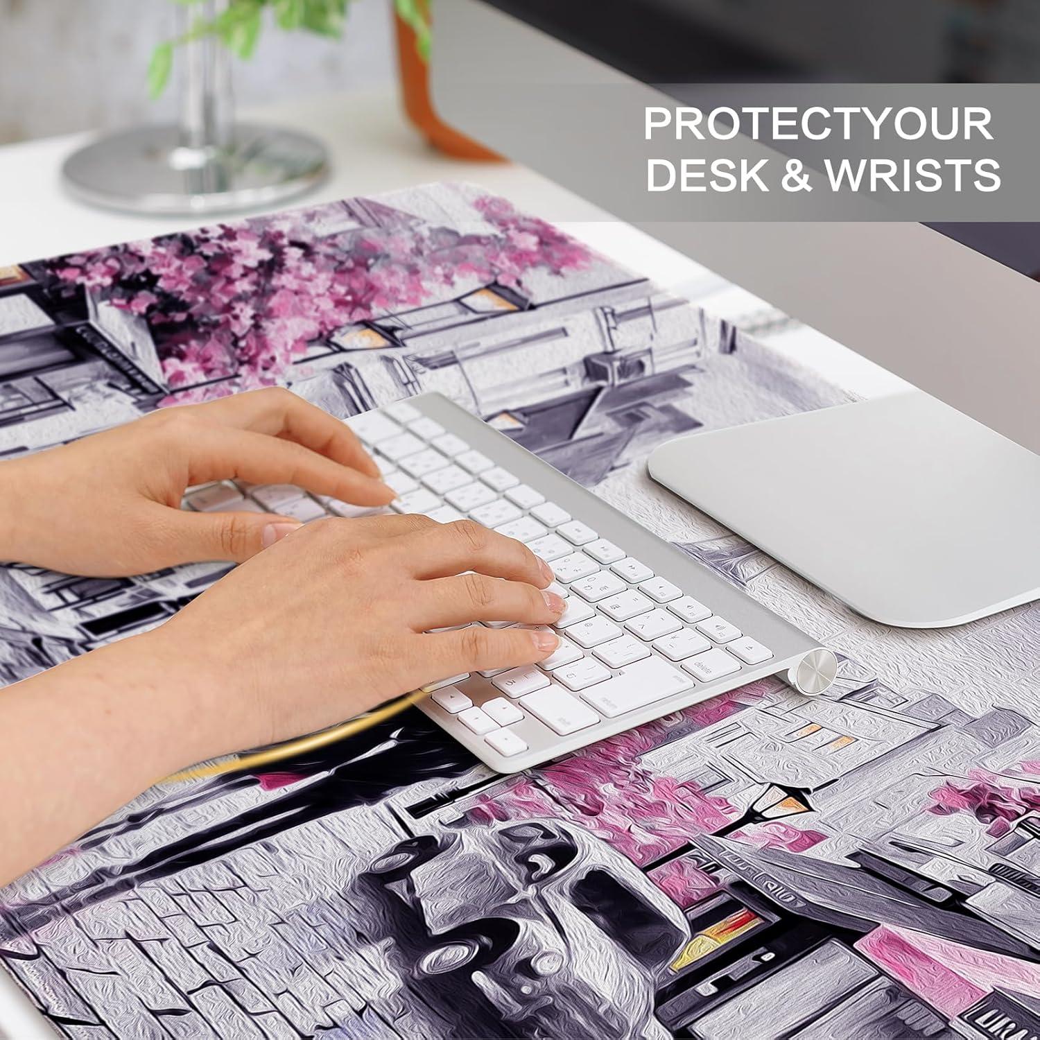 Almohadilla de Escritorio Lokigo Torre Eiffel Rosa 80x40 cm