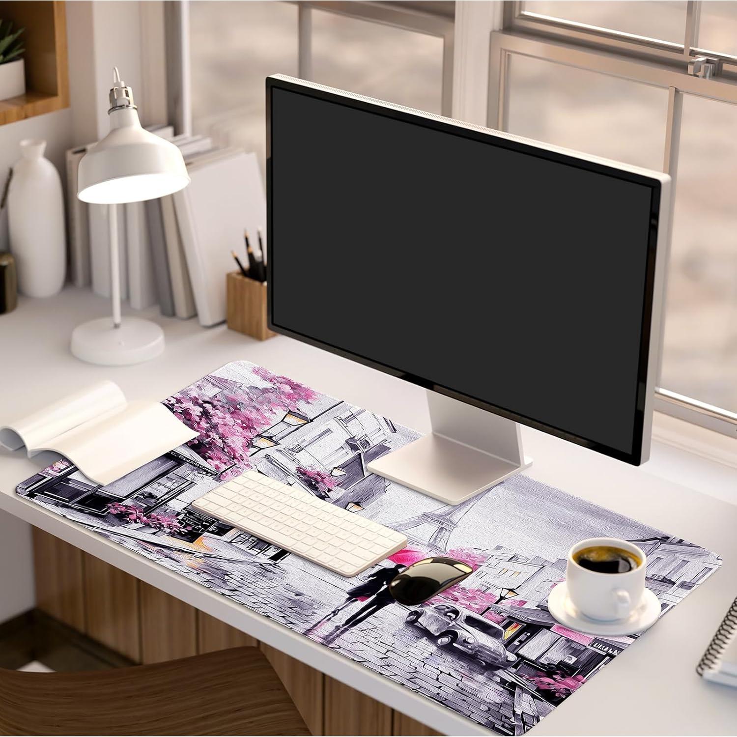 Almohadilla de Escritorio Lokigo Torre Eiffel Rosa 80x40 cm