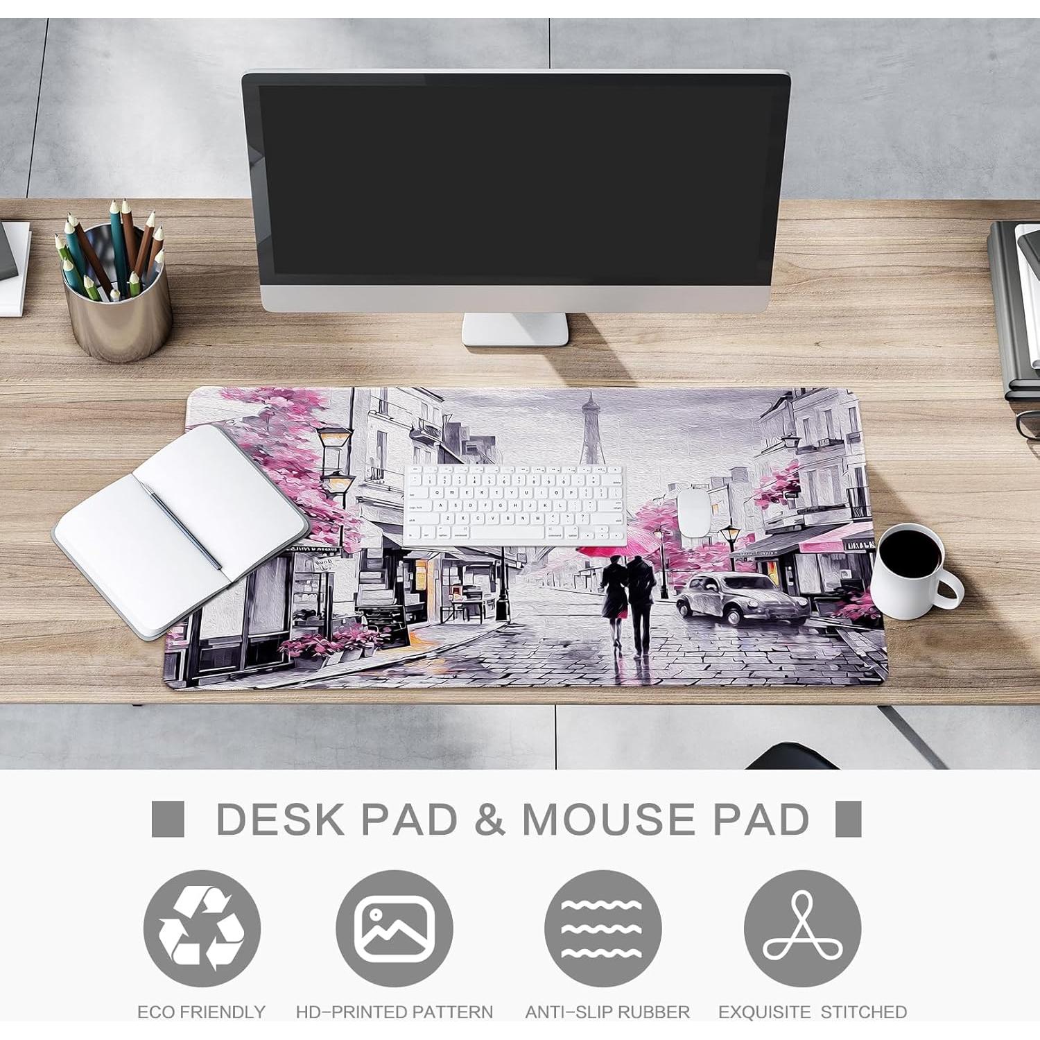 Almohadilla de Escritorio Lokigo Torre Eiffel Rosa 80x40 cm