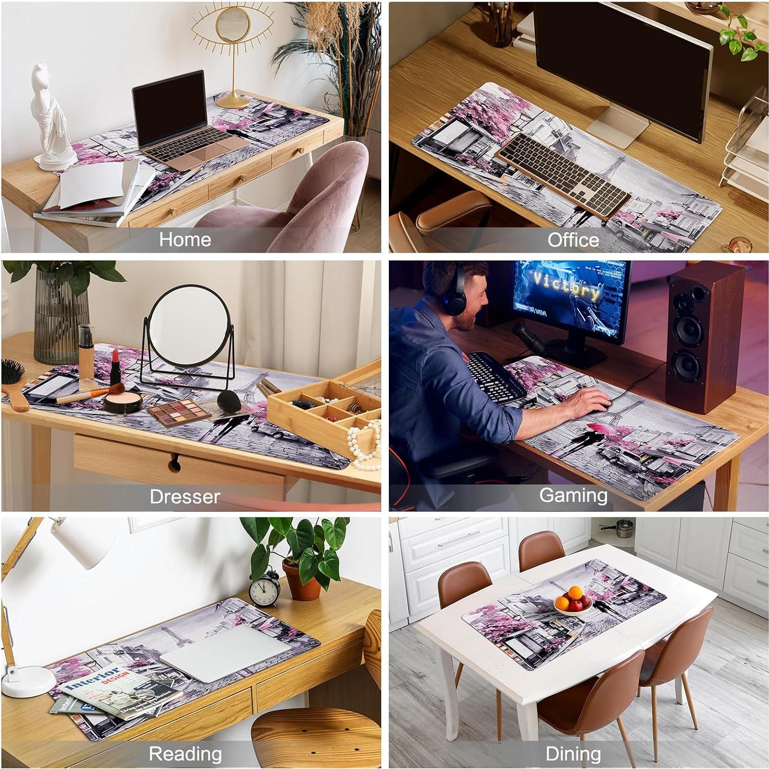 Almohadilla de Escritorio Lokigo Torre Eiffel Rosa 80x40 cm