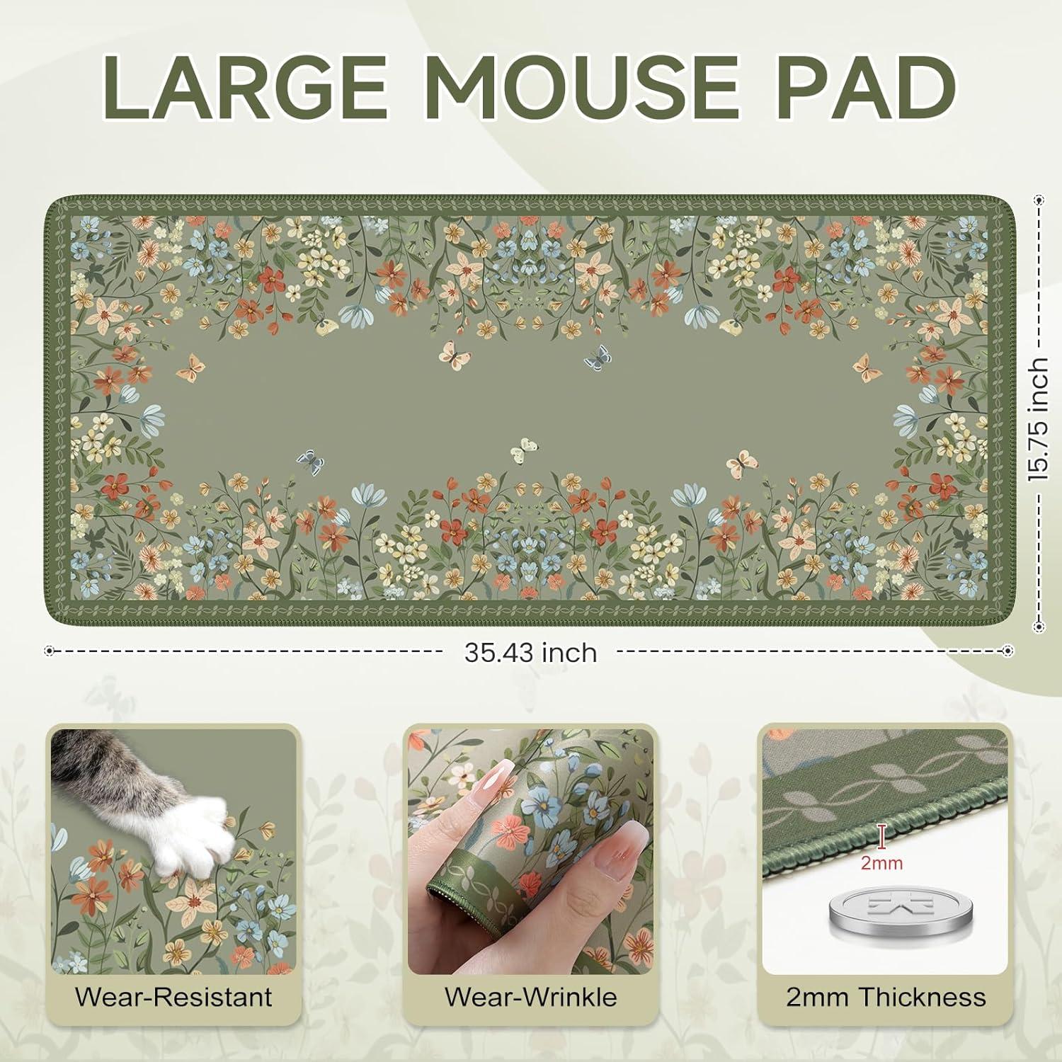 Alfombrilla de Escritorio iCasso Verde Salvia XXL Antideslizante