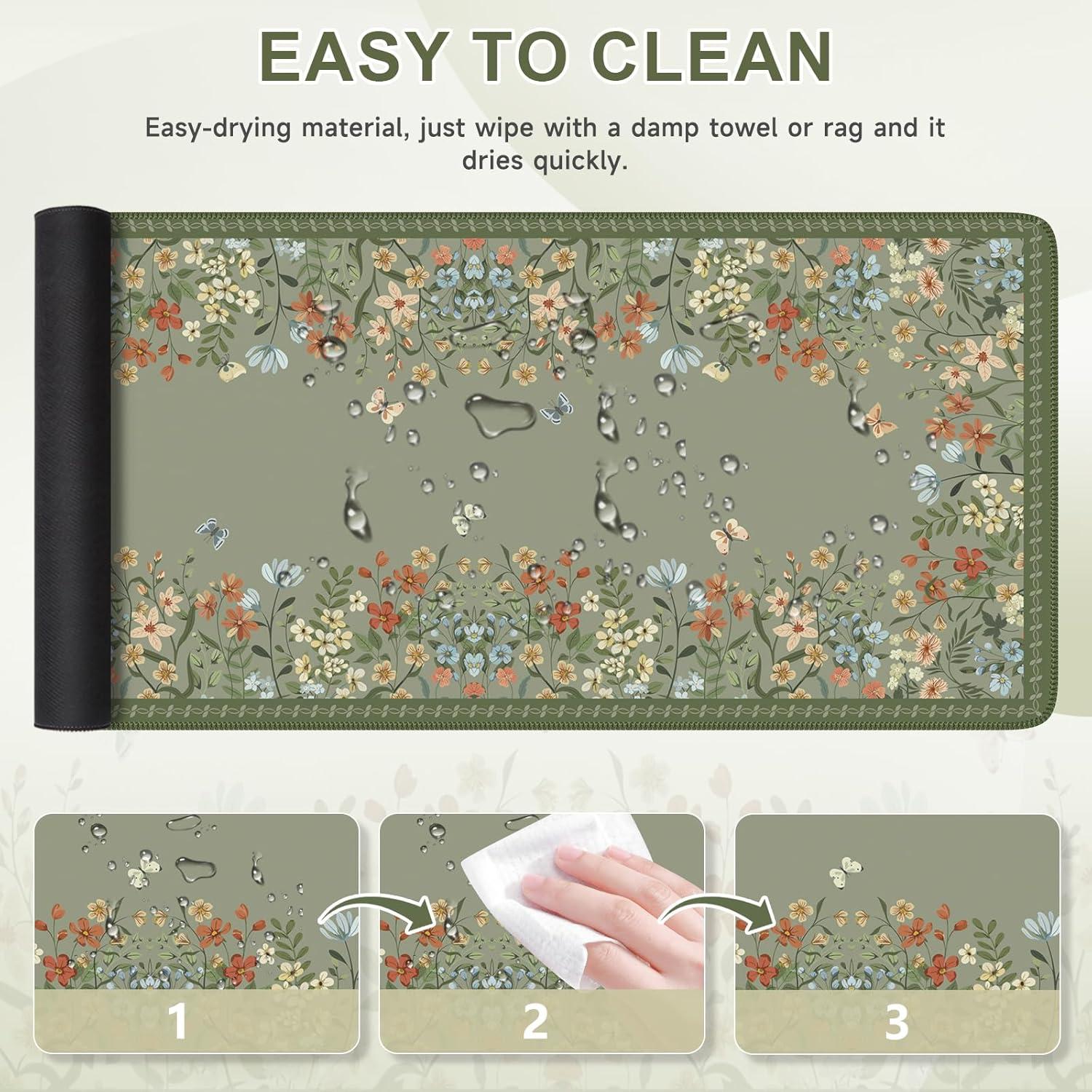 Alfombrilla de Escritorio iCasso Verde Salvia XXL Antideslizante