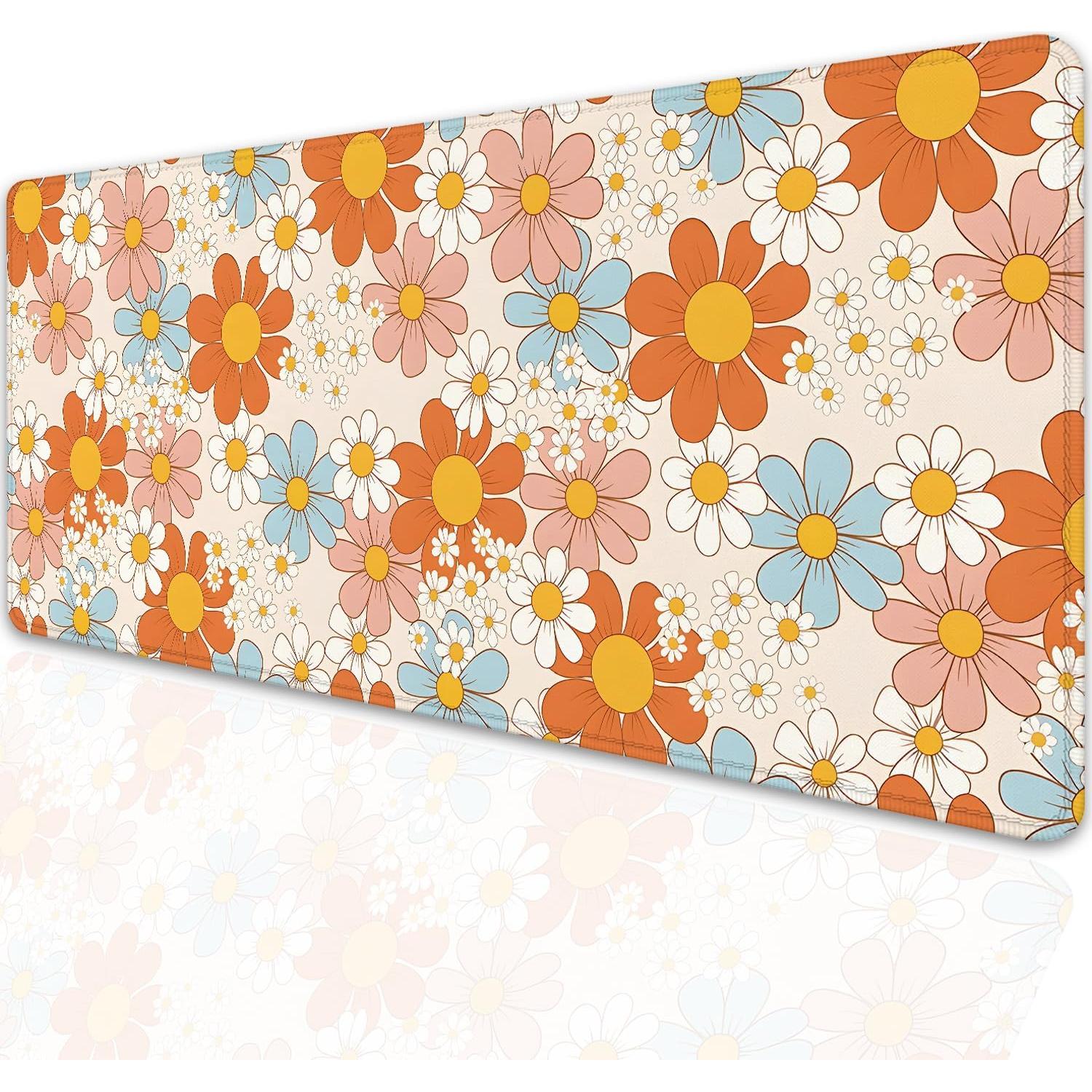 Alfombrilla de Escritorio Grande XCDZLNDL Floral 69.85x30cm