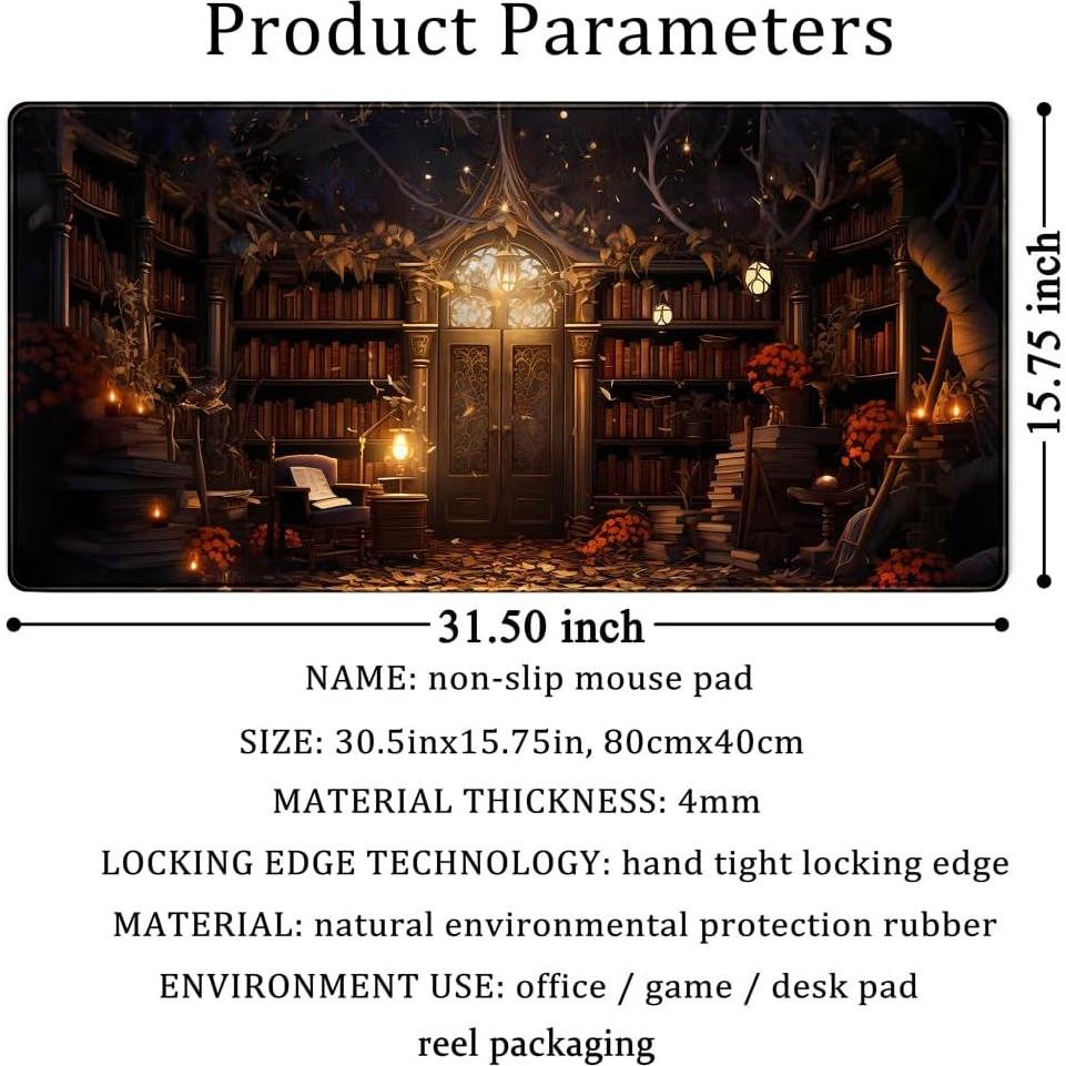 Alfombrilla de Escritorio Grande LuckyCow Vintage 80x40 cm