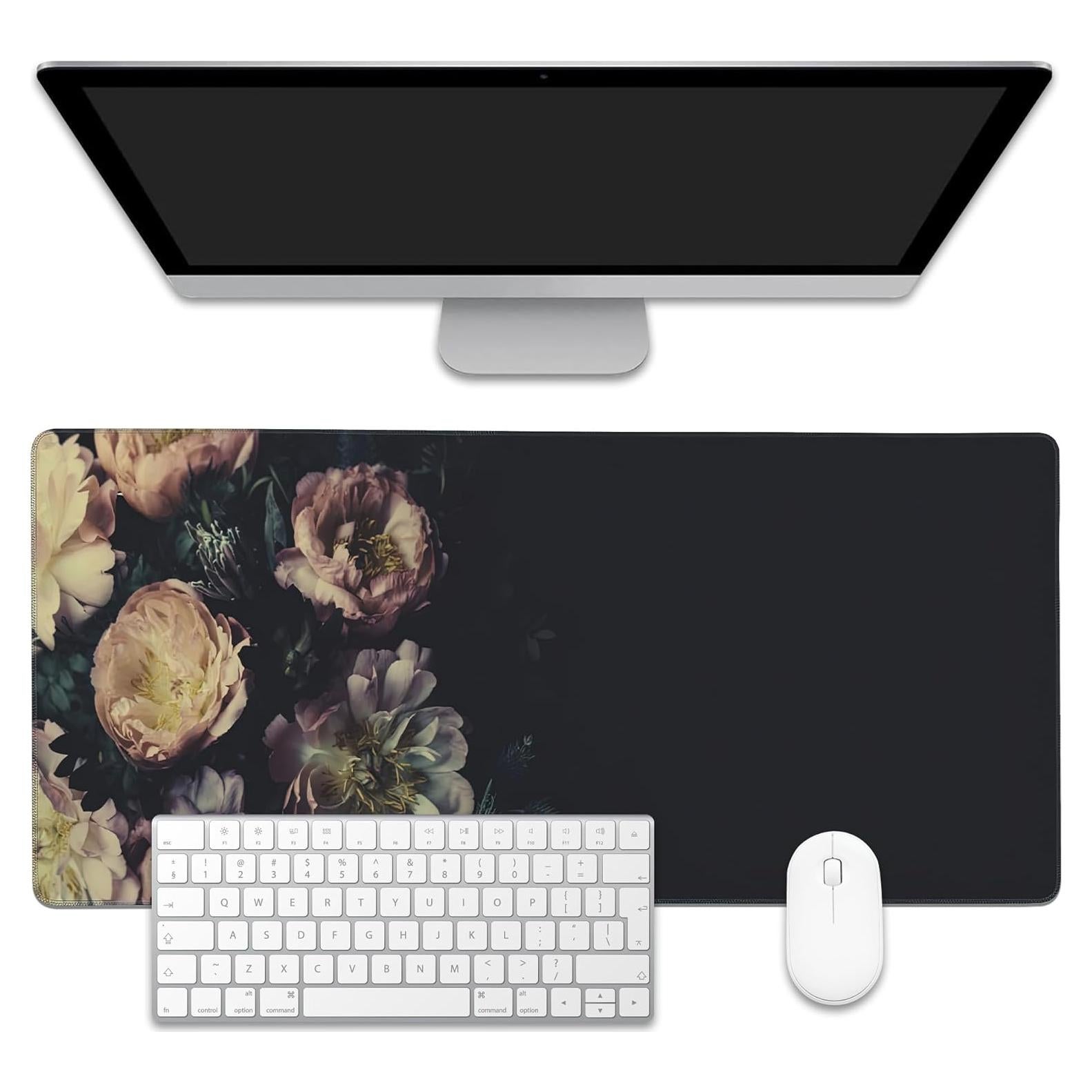 Alfombrilla de Ratón EOBKLAX Peonías Vintage 40x90cm Antideslizante