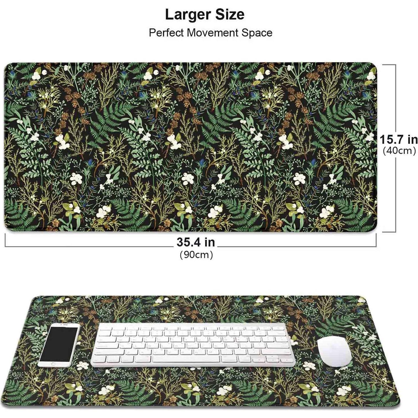 Alfombrilla de escritorio XXL HUOCAIREN botánica vintage 900x400mm