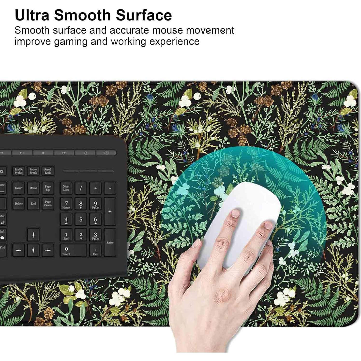Alfombrilla de escritorio XXL HUOCAIREN botánica vintage 900x400mm
