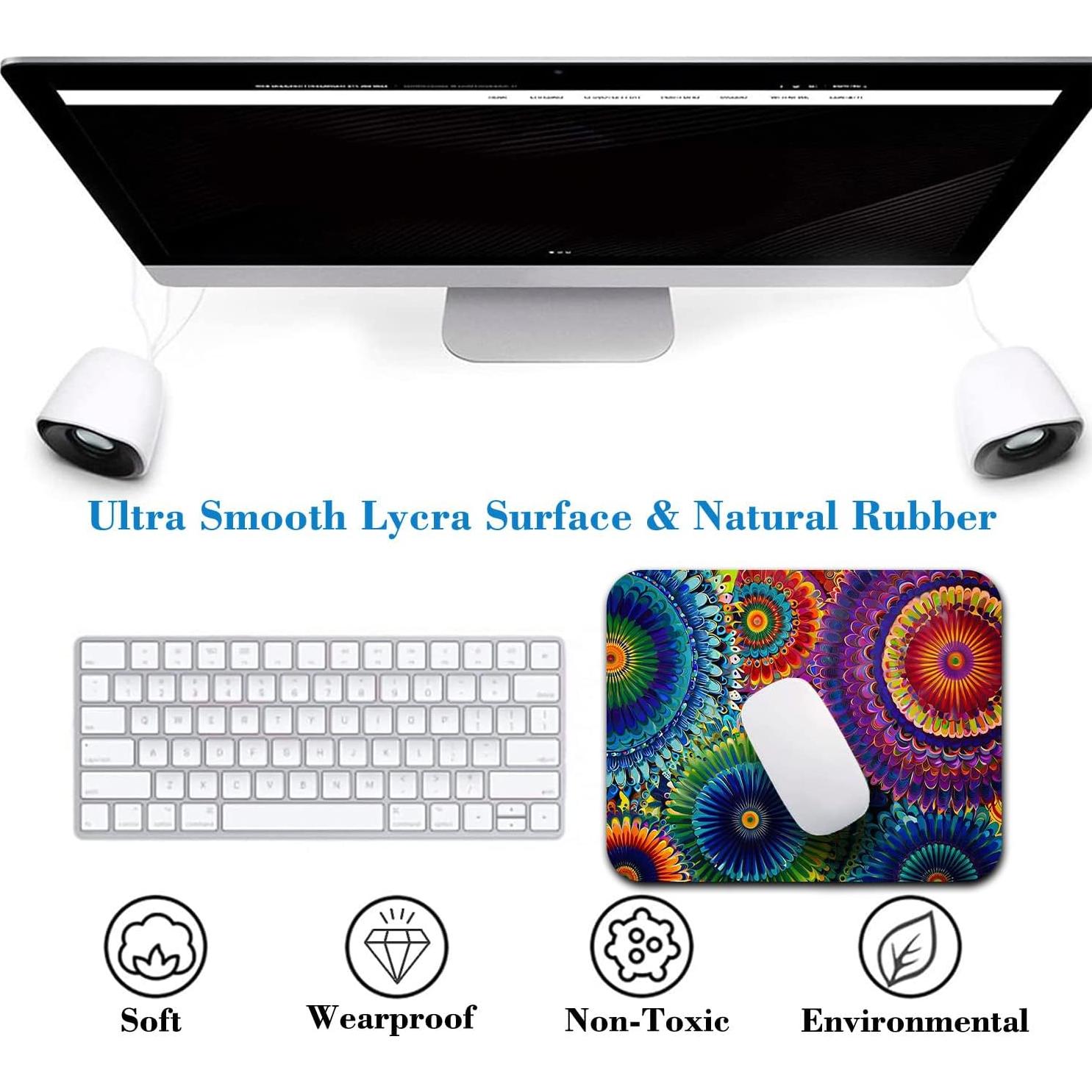 Alfombrilla de Ratón Wknoon Mandala Floral 24x20cm Antideslizante