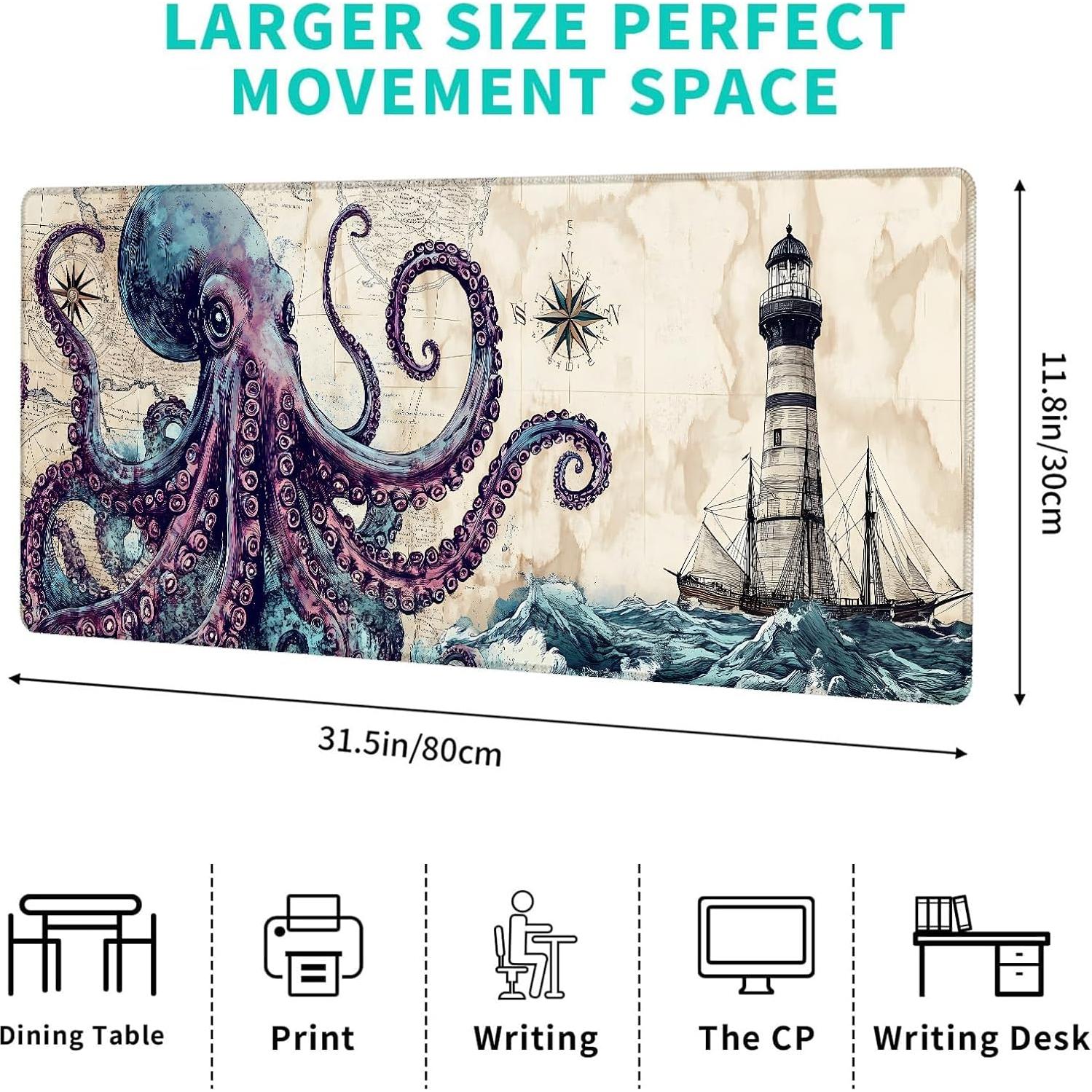 Alfombrilla de Ratón Antideslizante AINORI Pulpo 30.48x80.01cm