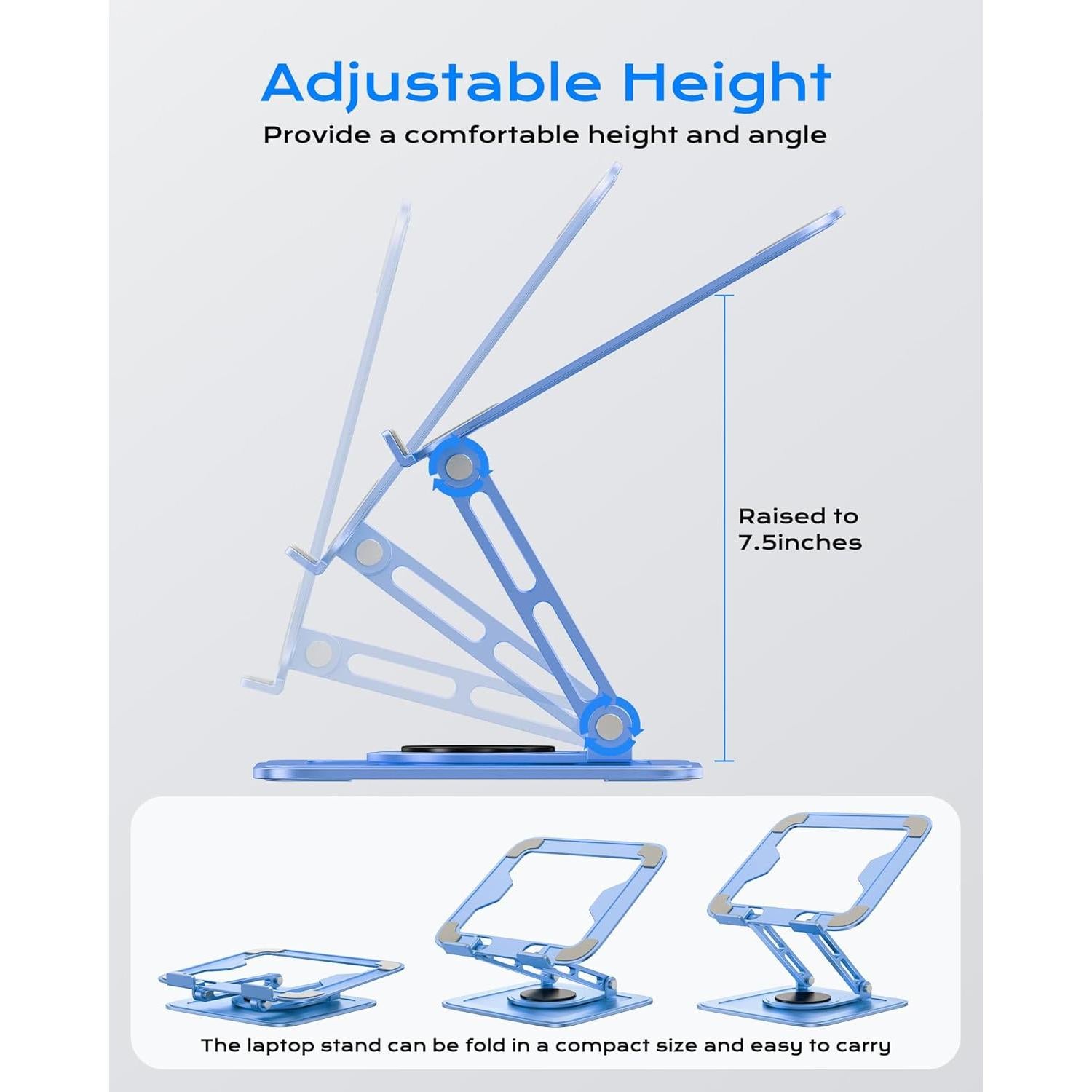 Soporte Ajustable para Laptop LOXP Ergonómico Plegable Azul