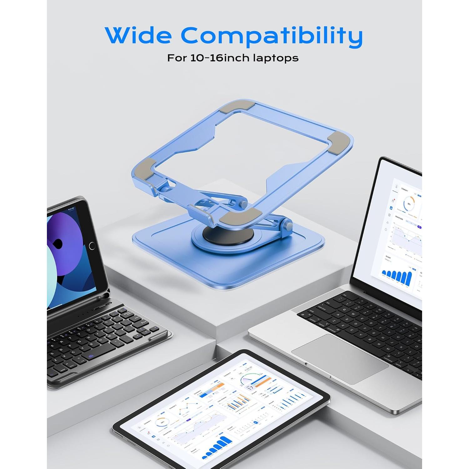 Soporte Ajustable para Laptop LOXP Ergonómico Plegable Azul