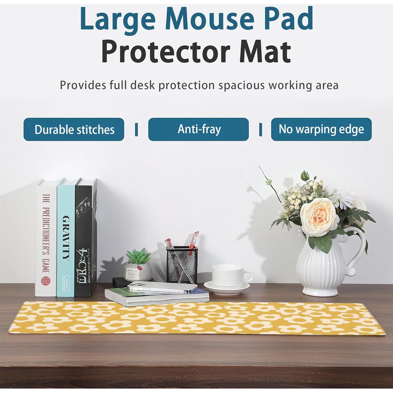 Alfombrilla de Escritorio XXL Meikosks Flores Amarillas 80x40cm