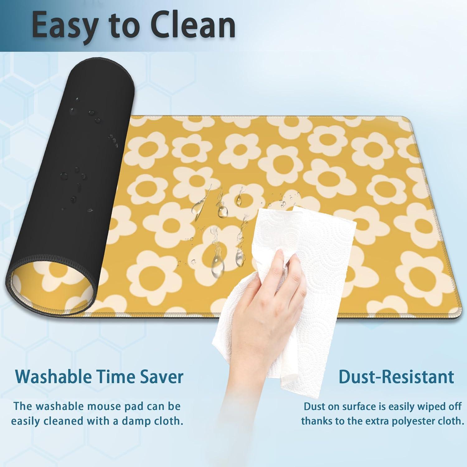 Alfombrilla de Escritorio XXL Meikosks Flores Amarillas 80x40cm