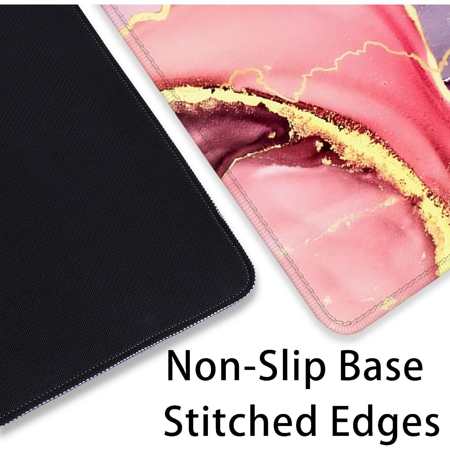 Alfombrilla de escritorio PBLJMJ 70x30 cm floral rosa antideslizante