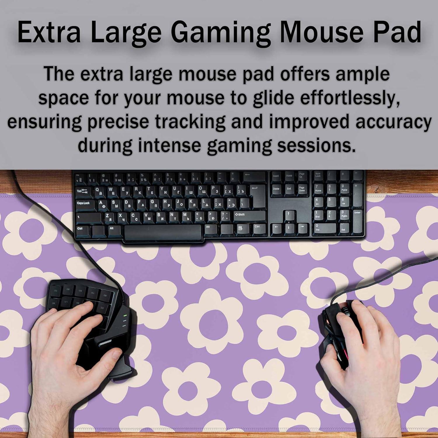 Alfombrilla de Escritorio Y YIHANGBEST Floral 900x400mm Antideslizante