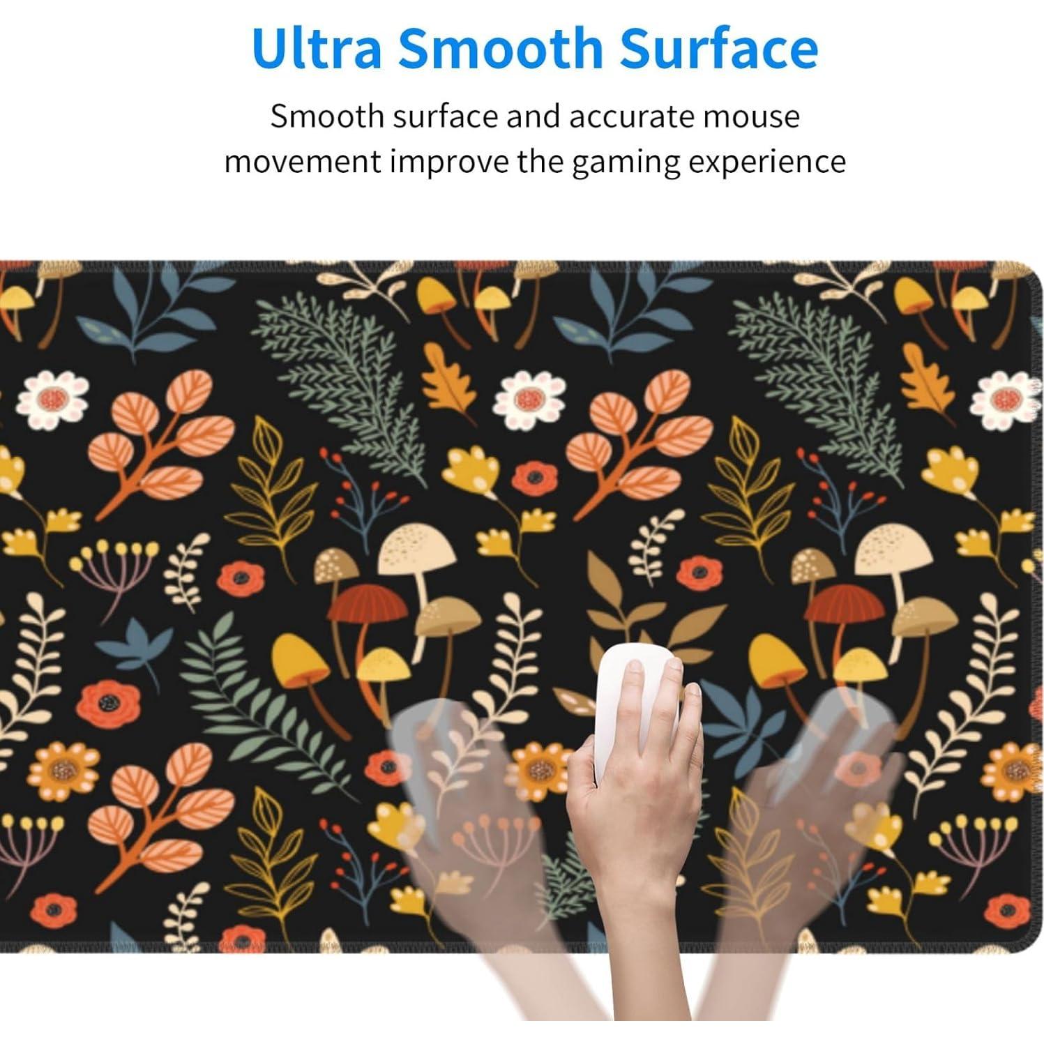 Alfombrilla de Ratón Grande Brecoy Floral 80x30 cm Antideslizante