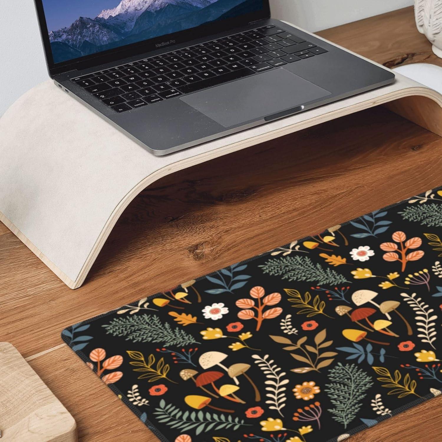 Alfombrilla de Ratón Grande Brecoy Floral 80x30 cm Antideslizante