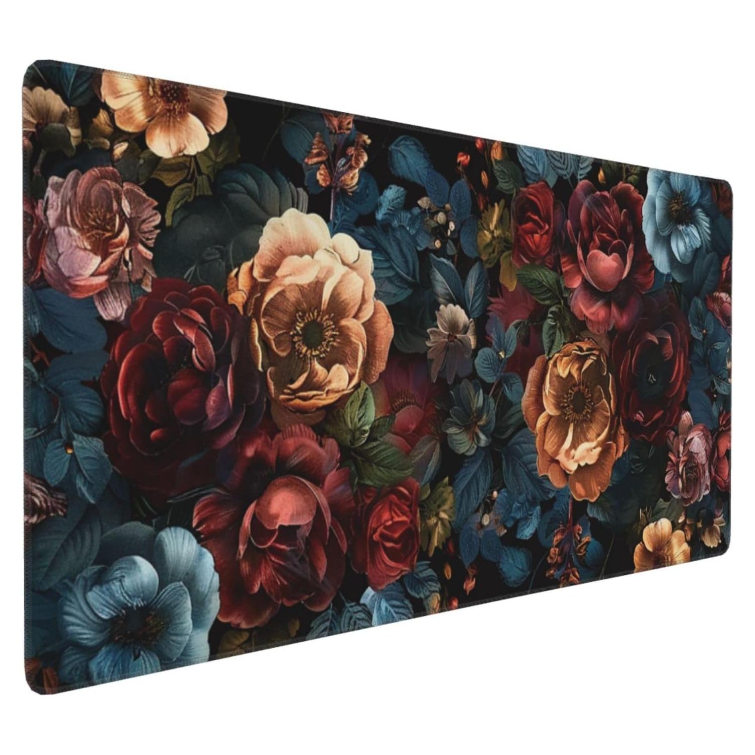 Alfombrilla de Ratón XXL KOBWOPI Impermeable 90x40cm Flores Rosa