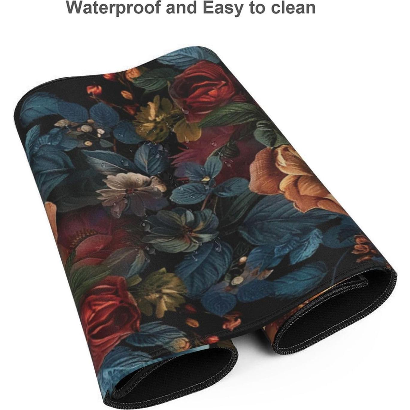 Alfombrilla de Ratón XXL KOBWOPI Impermeable 90x40cm Flores Rosa