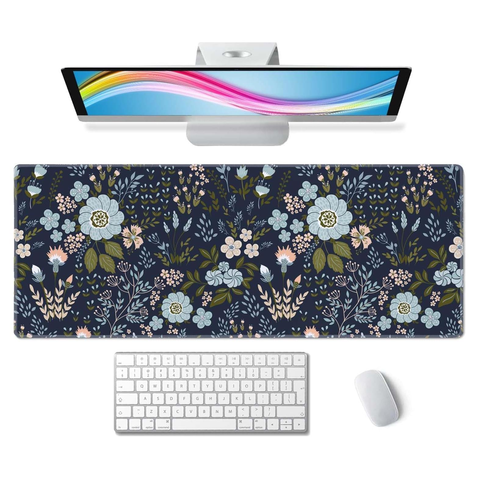 Alfombrilla de Escritorio Wasica Floral XL 800mm x 300mm Antideslizante