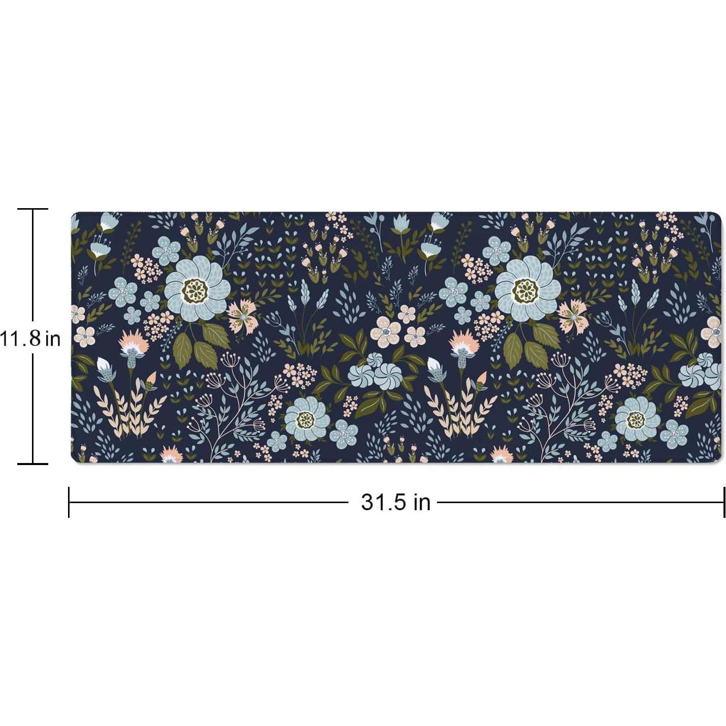 Alfombrilla de Escritorio Wasica Floral XL 800mm x 300mm Antideslizante