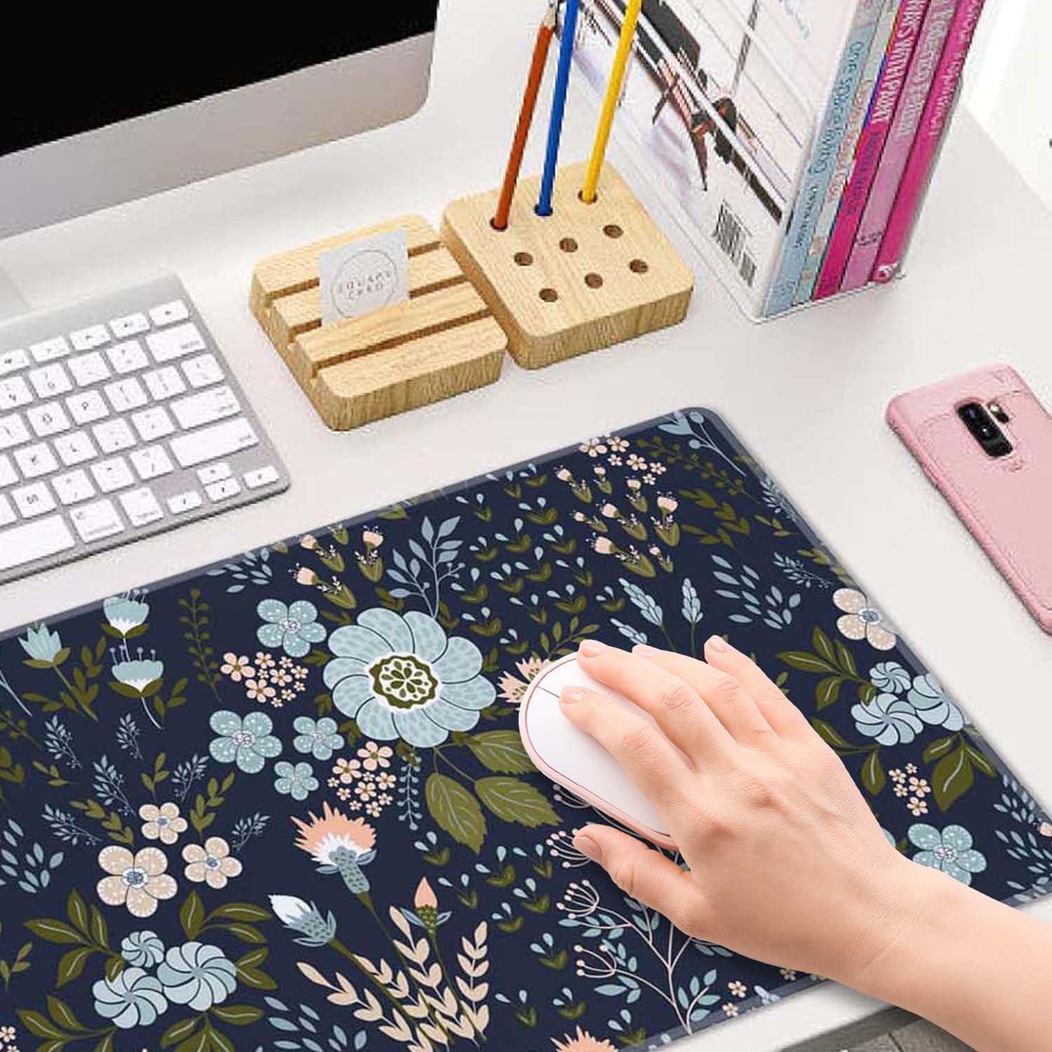 Alfombrilla de Escritorio Wasica Floral XL 800mm x 300mm Antideslizante