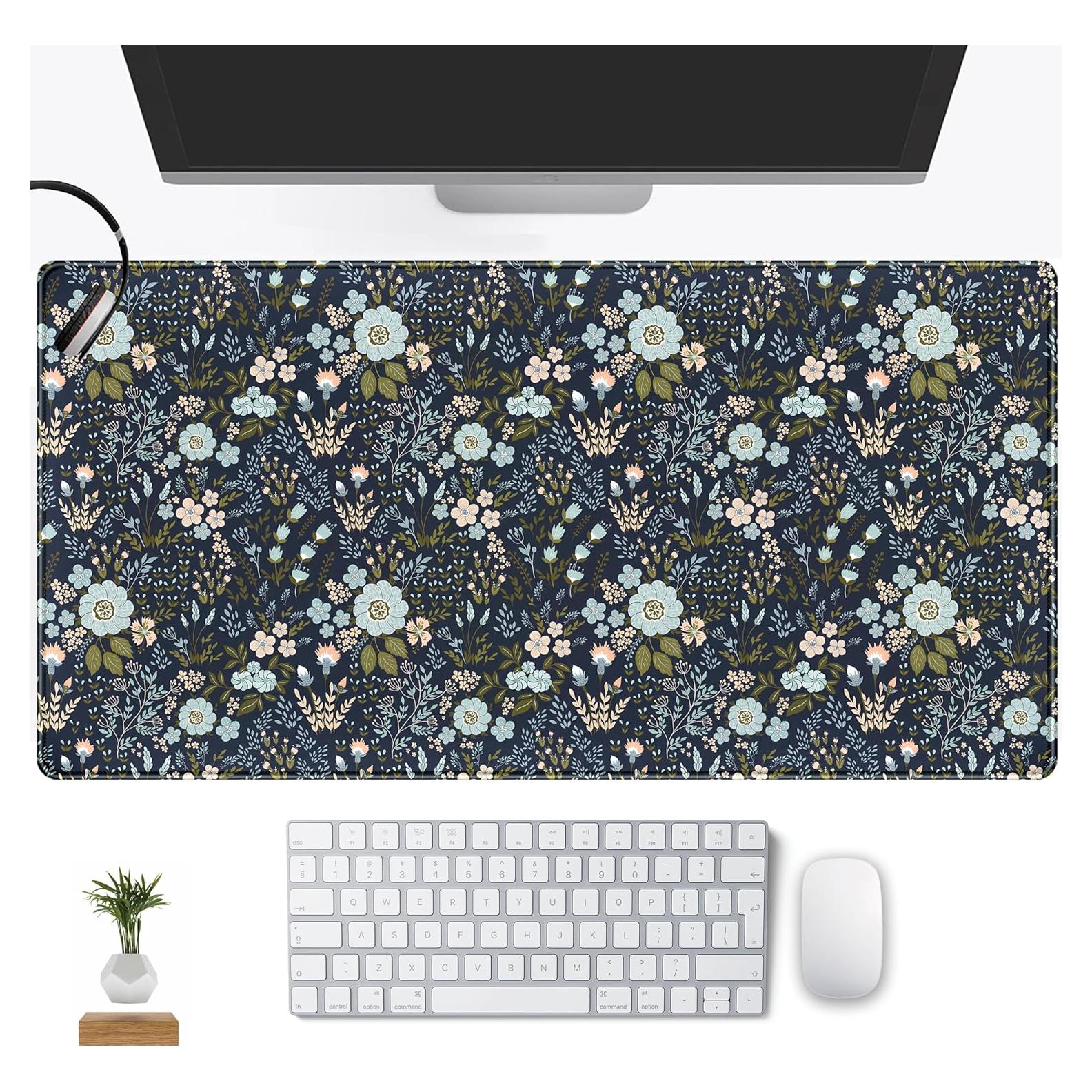 Alfombrilla de Escritorio Grande Mechanical Cattle 80x40 cm Floral