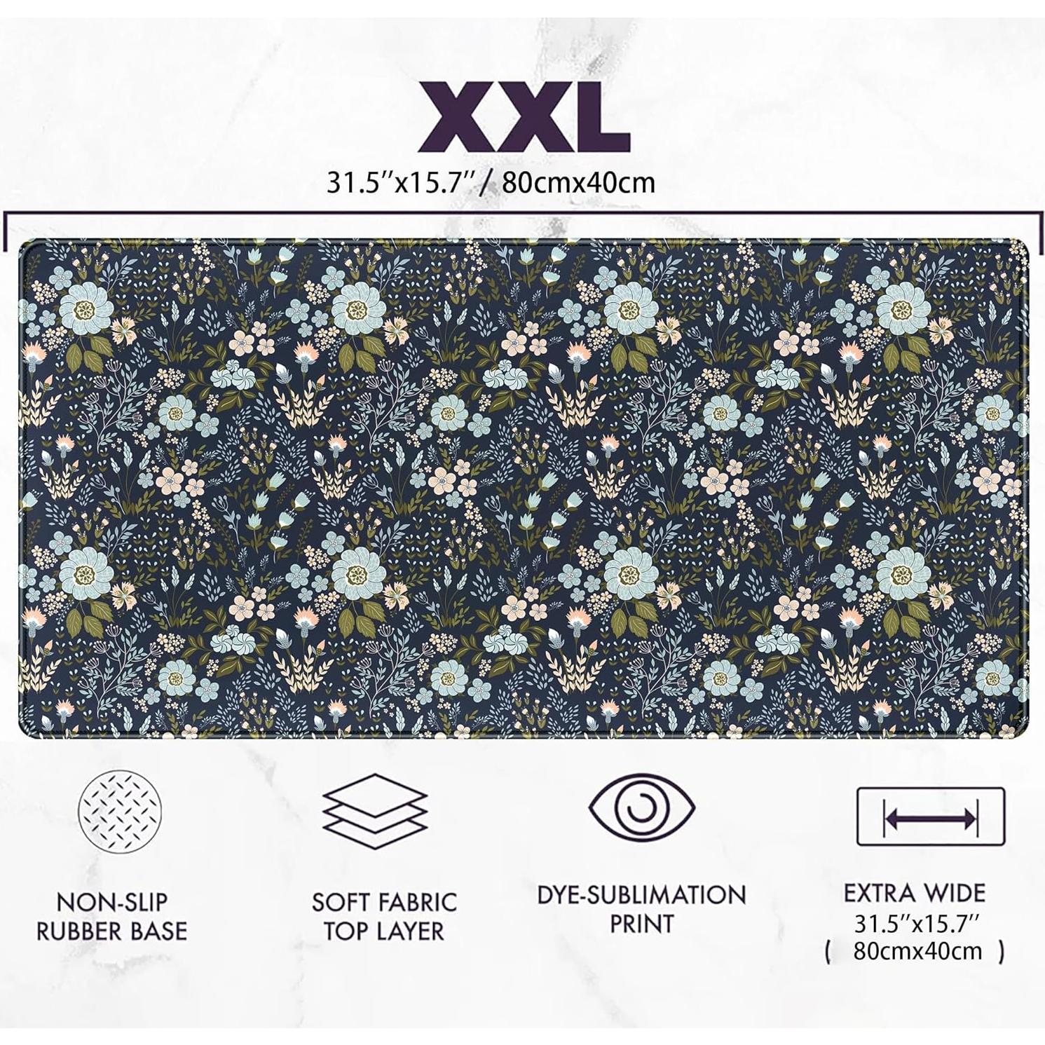 Alfombrilla de Escritorio Grande Mechanical Cattle 80x40 cm Floral