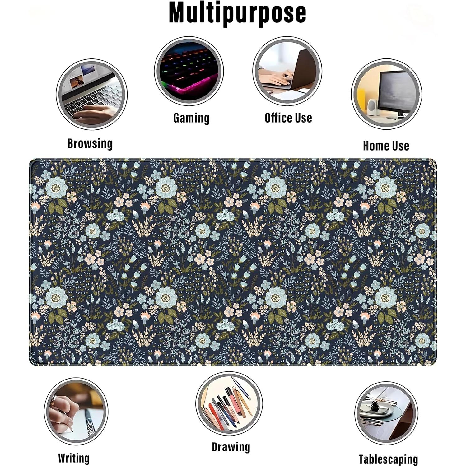 Alfombrilla de Escritorio Grande Mechanical Cattle 80x40 cm Floral