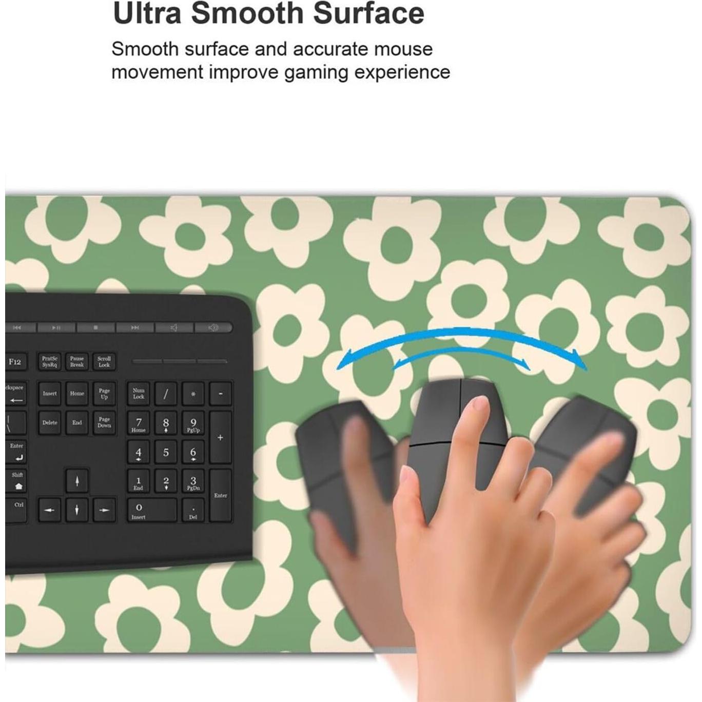 Alfombrilla de Ratón Echoserein XL Floral Verde Vintage 80x30cm