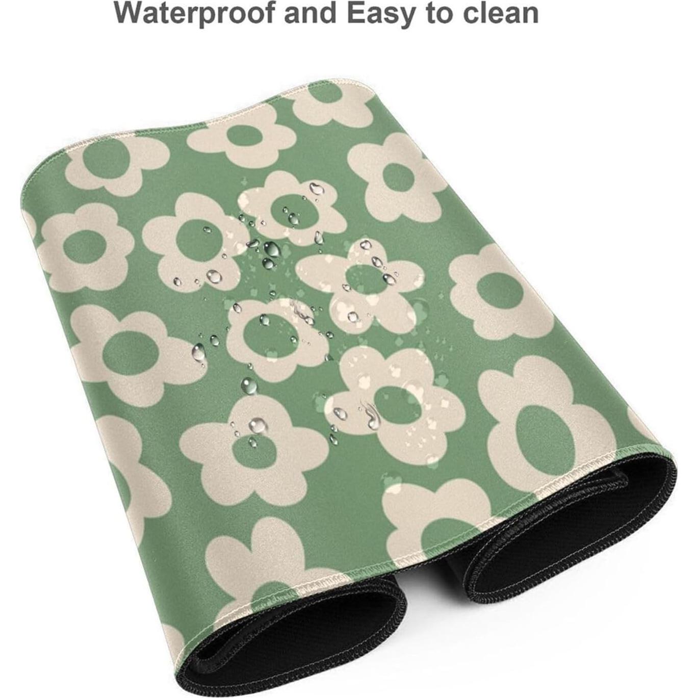 Alfombrilla de Ratón Echoserein XL Floral Verde Vintage 80x30cm