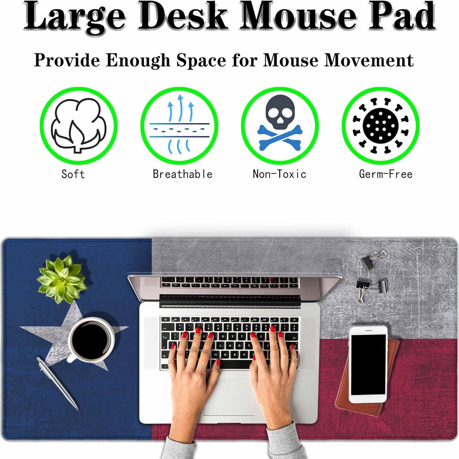 Alfombrilla de Ratón Y YIHANGBEST Bandera Texas 90x40 cm