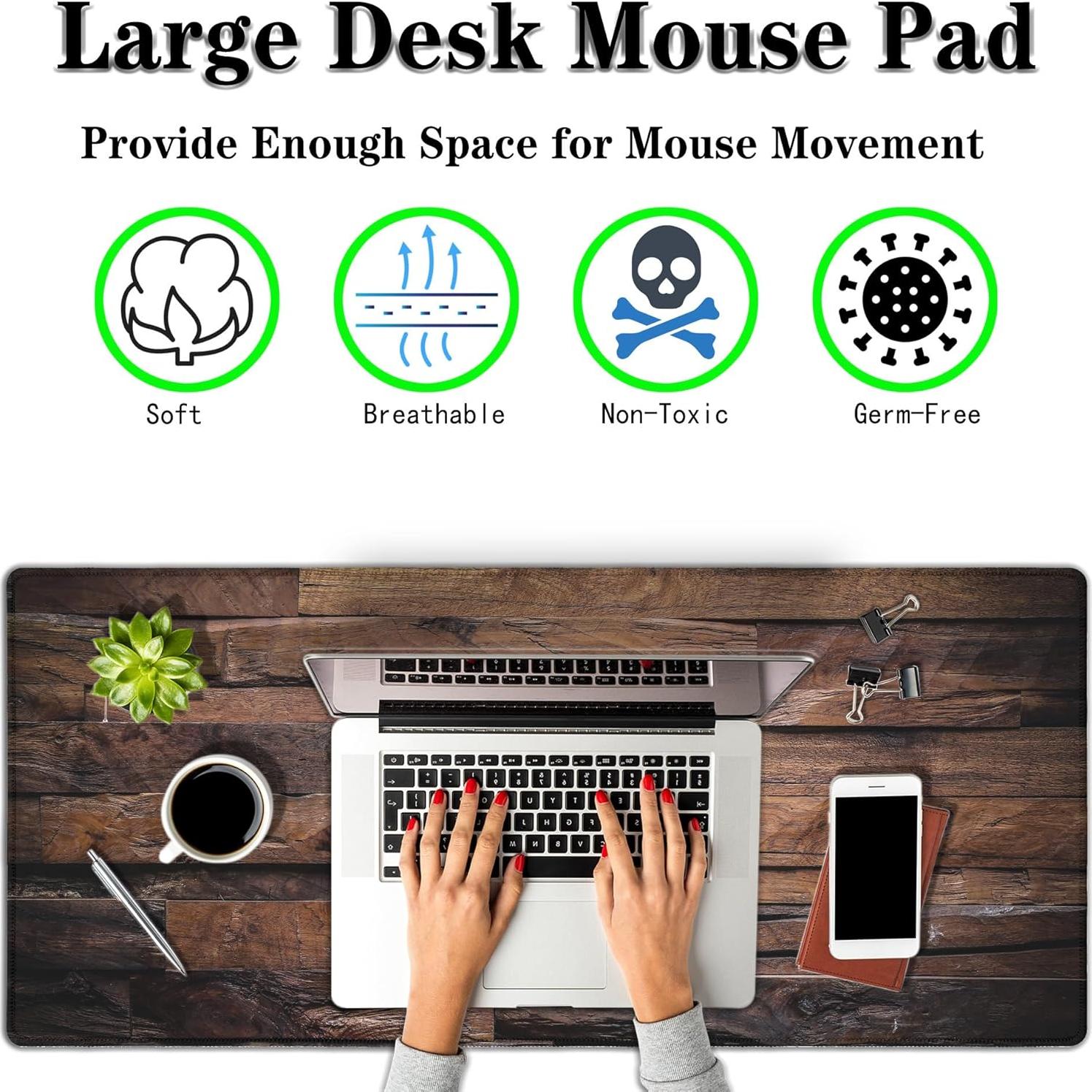 Alfombrilla de Ratón XXL Samgula Madera Oscura 90x40cm Antideslizante