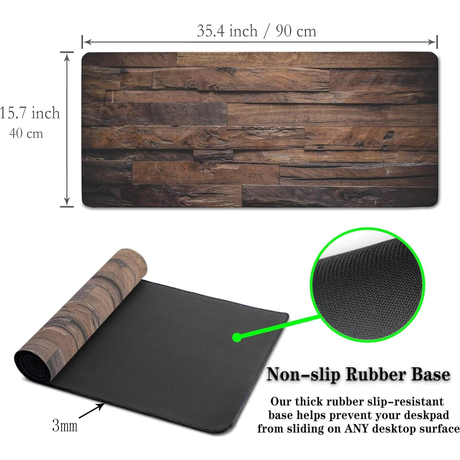 Alfombrilla de Ratón XXL Samgula Madera Oscura 90x40cm Antideslizante