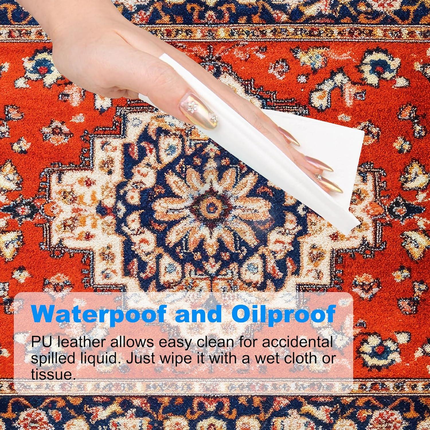 Alfombrilla de Escritorio JAJNKHLN XL Boho Vintage Roja Antideslizante